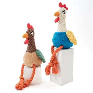 Small Plush Raw Chicken Rope Dog Toys