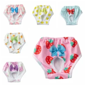 Washable Dog Physiological Pants Cartoon Print Leakproof Dog Menstrual Pants Breathable Cute Pet Diaper Portable Pet Supplies